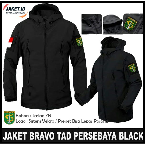 JAKET PRIA TAD OUTDOOR TACTICAL BRAVO PERSEBAYA SURABAYA WARNA HITAM