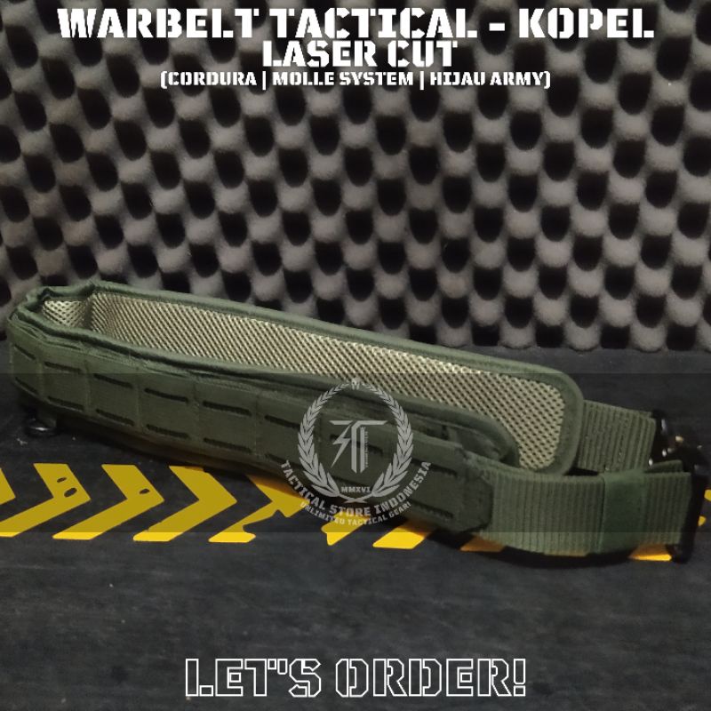 Kopel Warbelt Tactical Laser Hijau + Sabuk Cobra (Metal Buckle) TSI Series