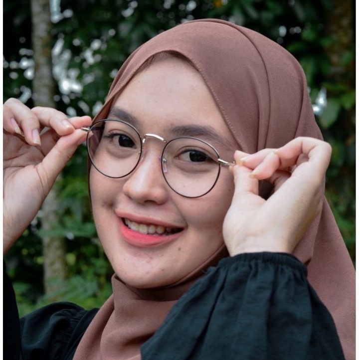 FRAME KACAMATA (muka kecil) bulat gratis lensa bluecromic