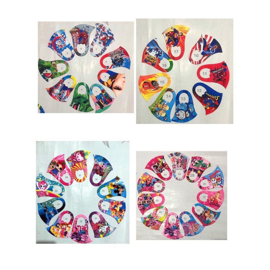 masker scuba anak fullprint 1 pak isi 12