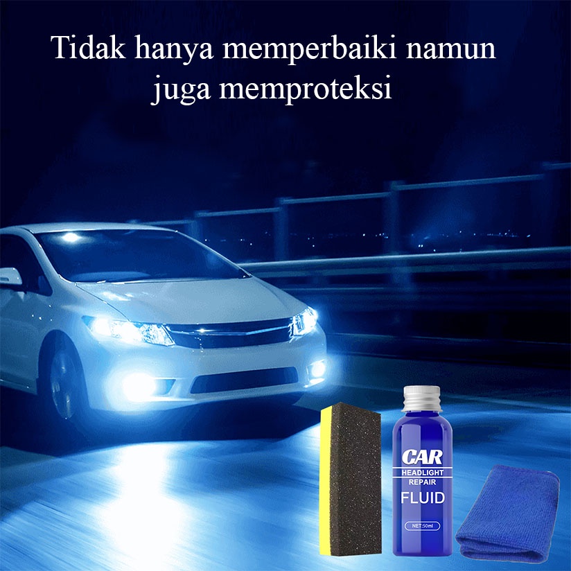 Headlight Polish Restorer Cairan Pembersih Kaca Mika Lampu Mobil Motor Pengkilap Headlamp Restore Repair Liguid Wax Kaca Mobil 30 ml