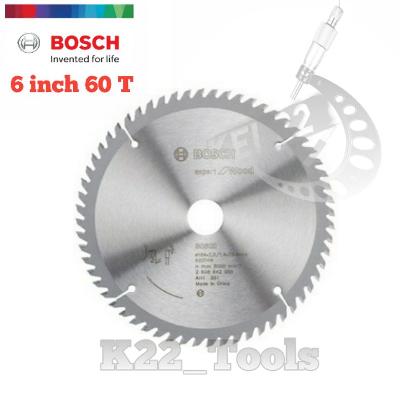 MATA GERGAJI BOSCH SAW BLADE 6 INCH 60 T EXPERT FOR WOOD