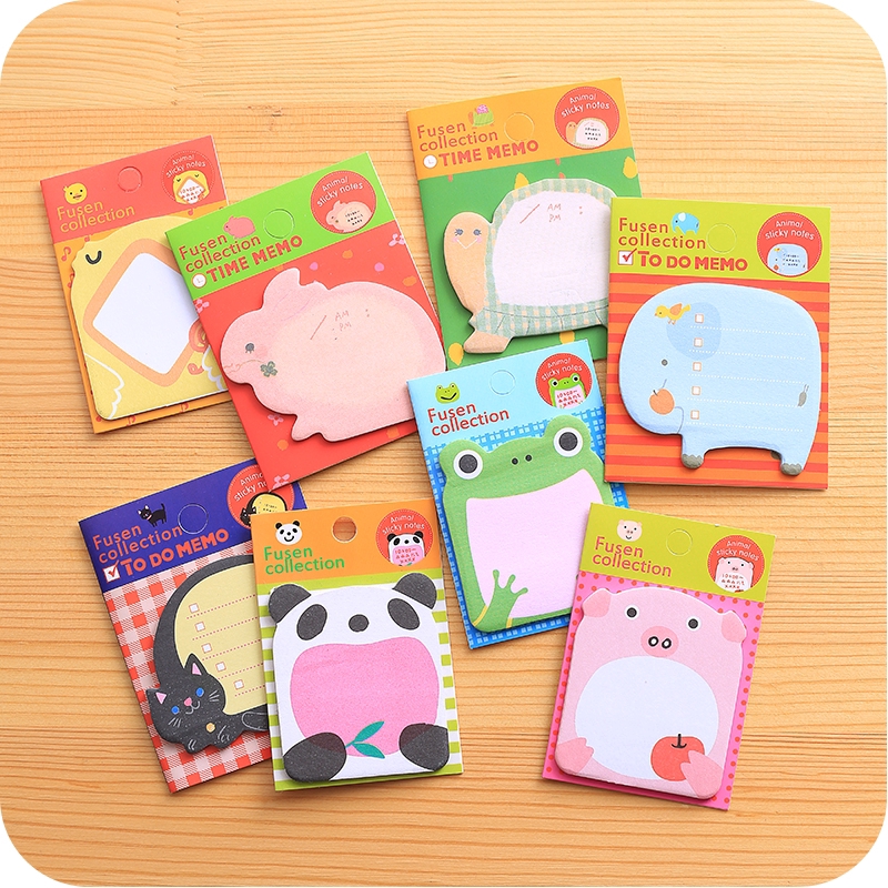 Memo Sticky Notes Bentuk Binatang Kartun Gaya Korea