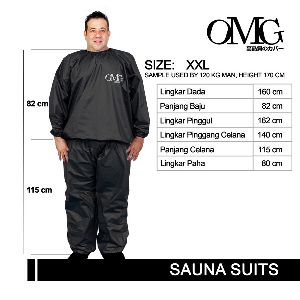 Baju Sauna Suits OMG Olahraga Workout Lari Running Keringat Diet Laki Cewek