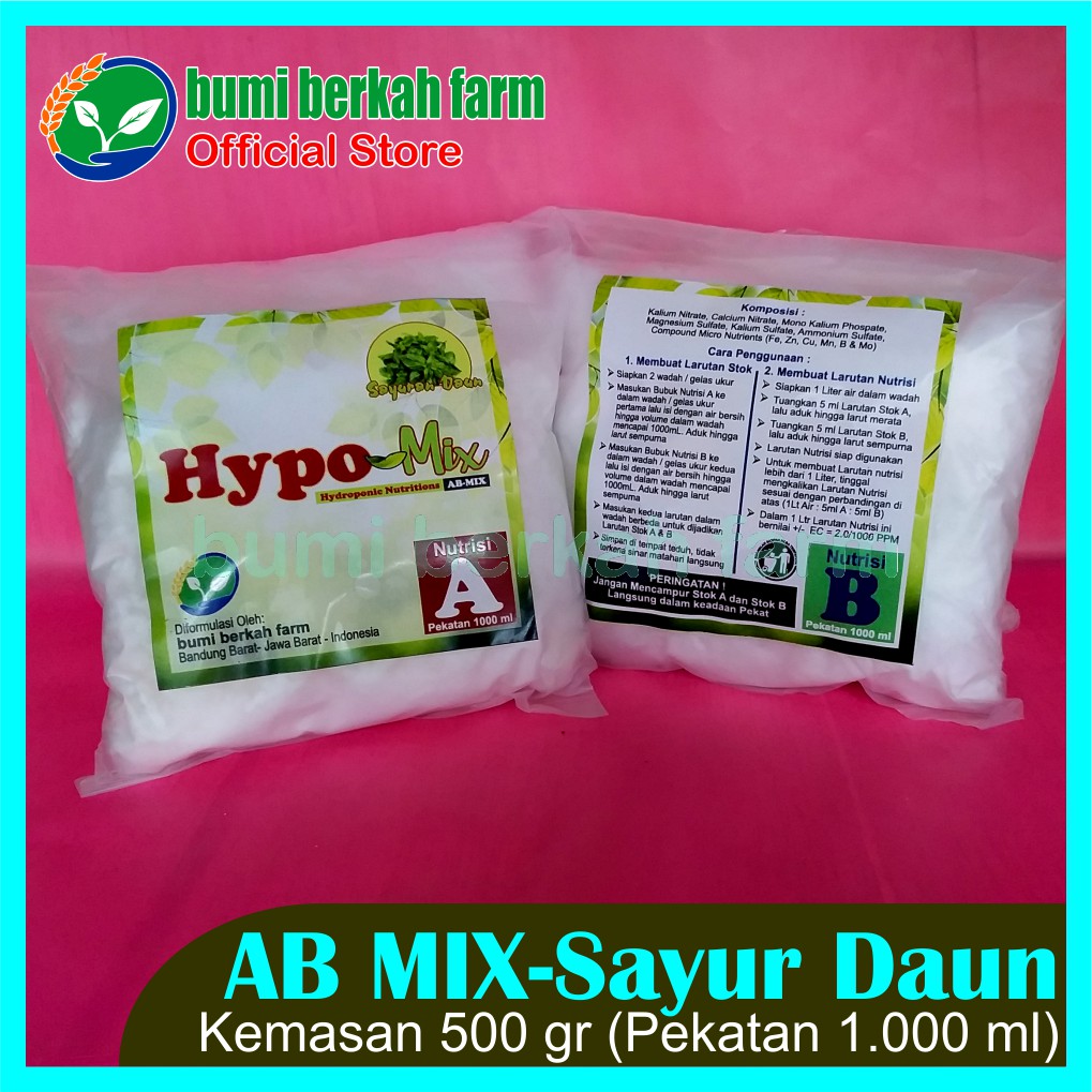AB Mix Sayuran Daun 500 gram (1 Liter) - HypoMix