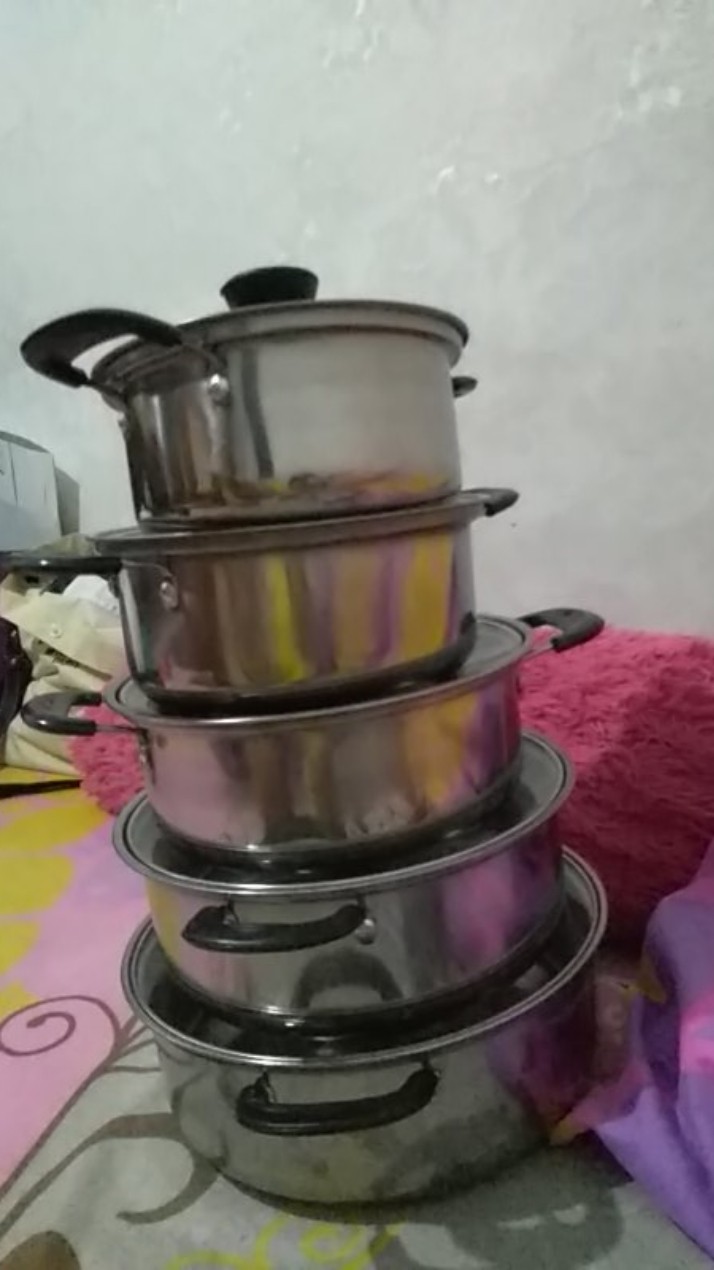 Paling Laku Panci Set 5 Pcs Dengan Tutup Kaca - Stainless