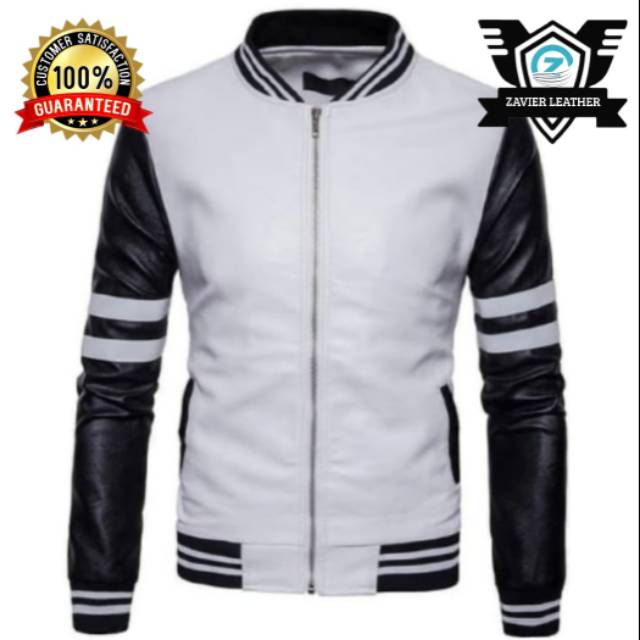 Jaket pria semi kulit kombinasi/jaket motor pria kulit sintetis/jaket pria termurah