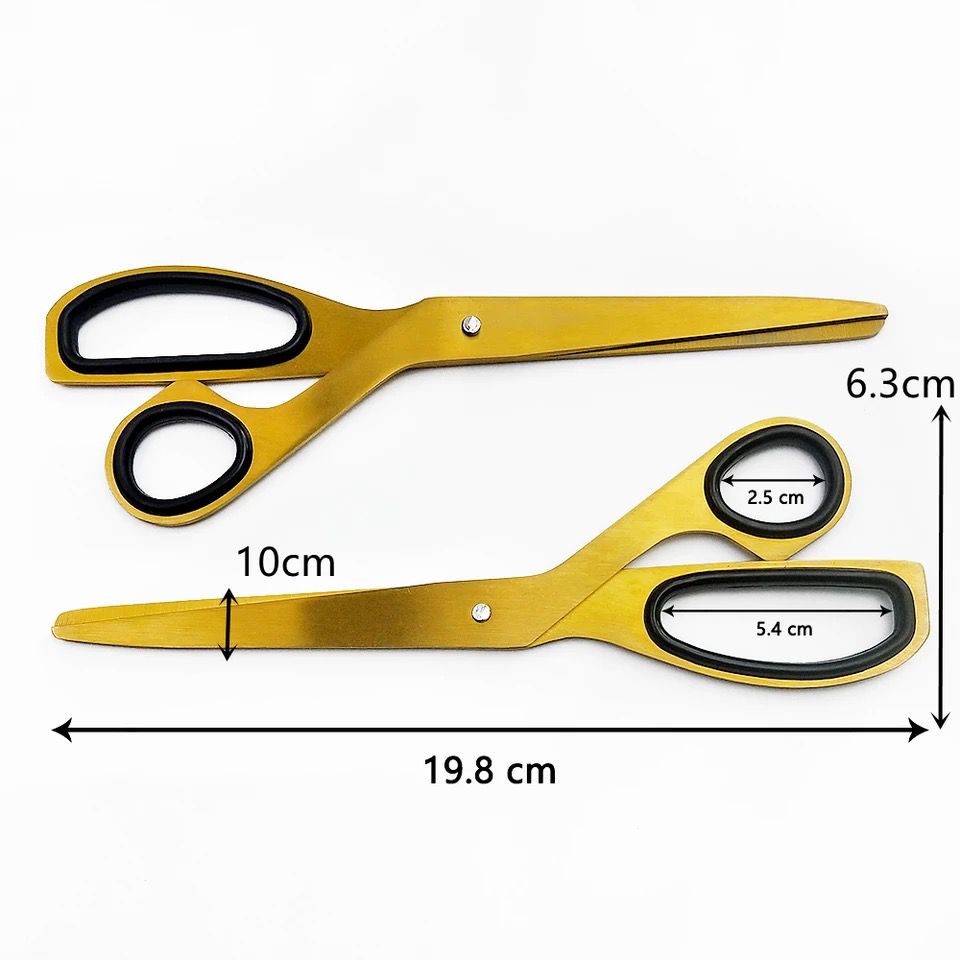 golden scissors asymmetric korean stationery office household / gunting gold korea aesthetic multifungsi serbaguna