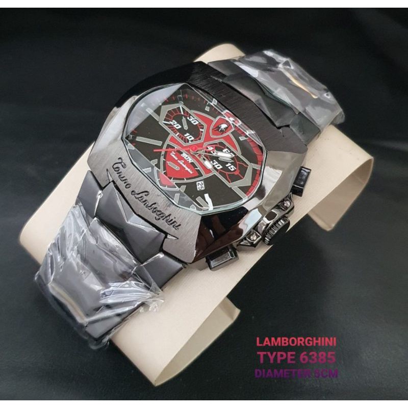 Jam Tangan Pria Lamborghini 6385 Tanggal Aktif Premium Grade AAA - Free Box Batre Cadangan Original