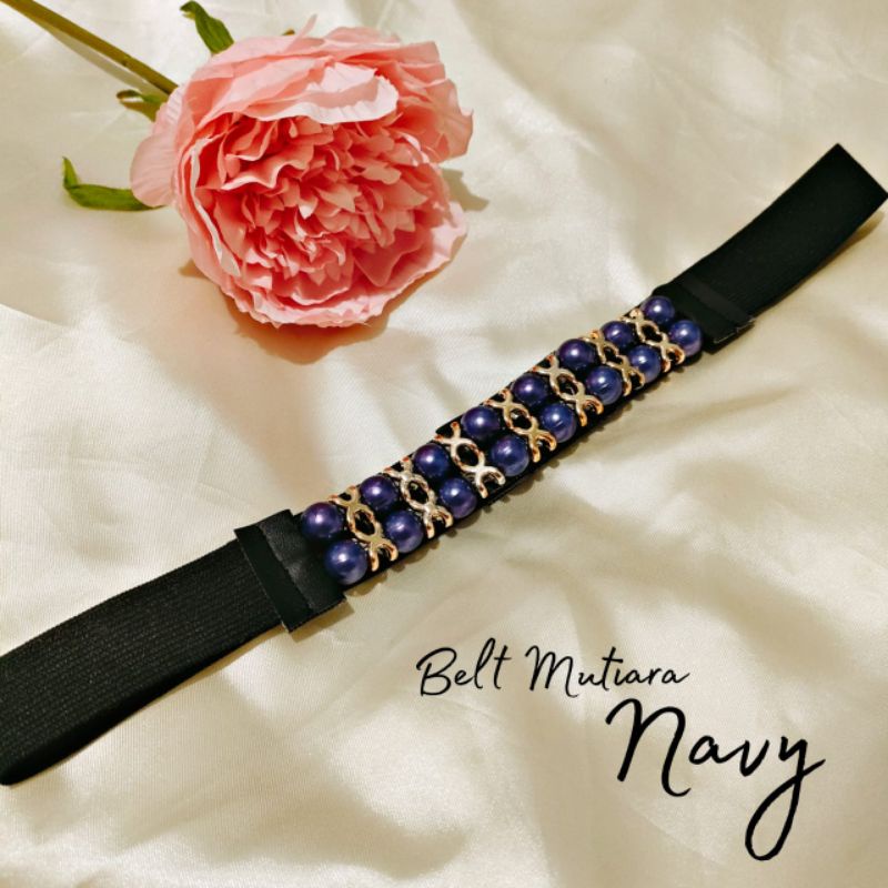 Lx Ikat Pinggang Belt Karet Mutiara 7 baris