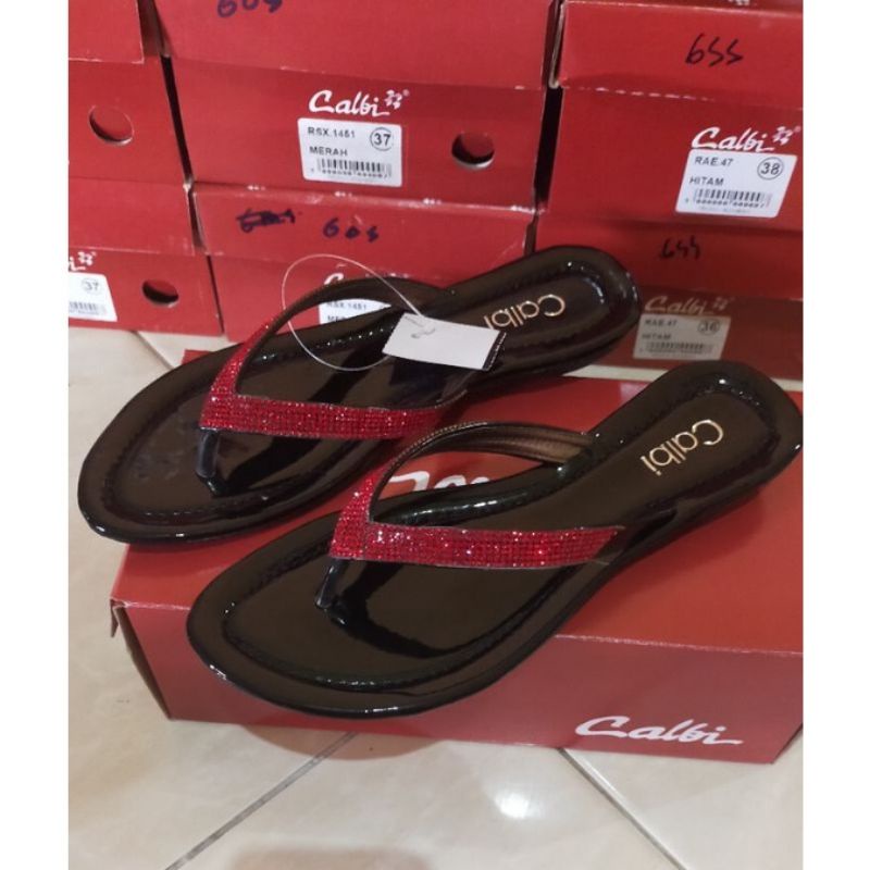 Calbi sandal wanita Model terbaru model Tqe 03 merah ukuran 36-40 100 % original calbi.