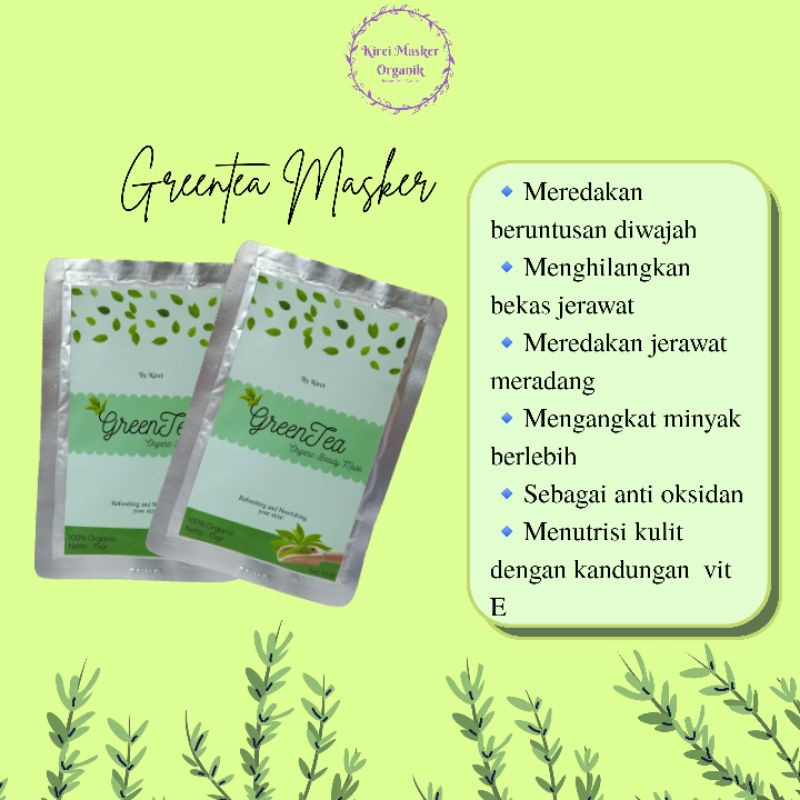masker Organik Greentea, masker grosir