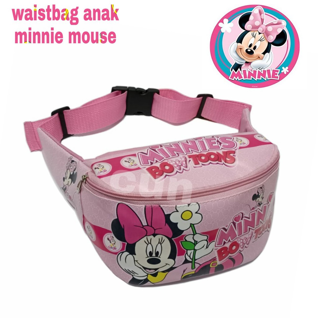 NIQABIS WAISTBAG ANAK PEREMPUAN KARAKTER KARTUN LOL MINNIE DORAEMON HELLO KITTY TAS SELEMPANG ANAK