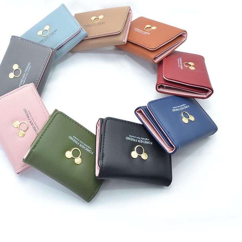 ♥ Dompet Lipat 1 Res Kecil Logo FY Mini Mickey Mouse Wanita Import 2304-7 ☼