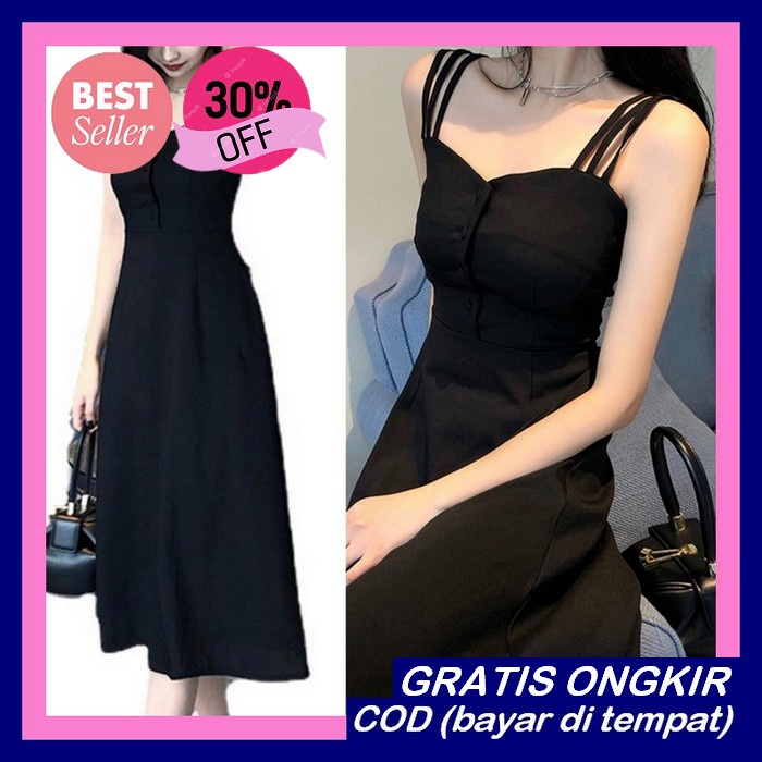 Jxplore Setelan Dress Imlek Cottonbells Import Casual Dress Wanita Darby Ruffle Scraf Tied Midi (Mb 