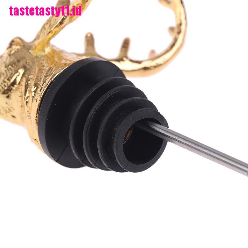 Stopper Botol Wine Bentuk Kepala Rusa Bahan Zinc Alloy Untuk Bar