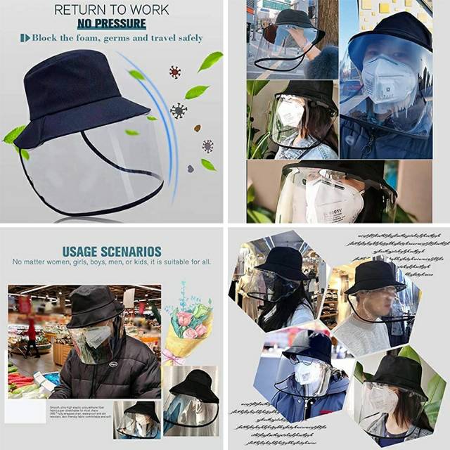 BLOCKING VIRUS PROTECTION HAT TOPI PELINDUNG VIRUS ANTI FOG UNISEX