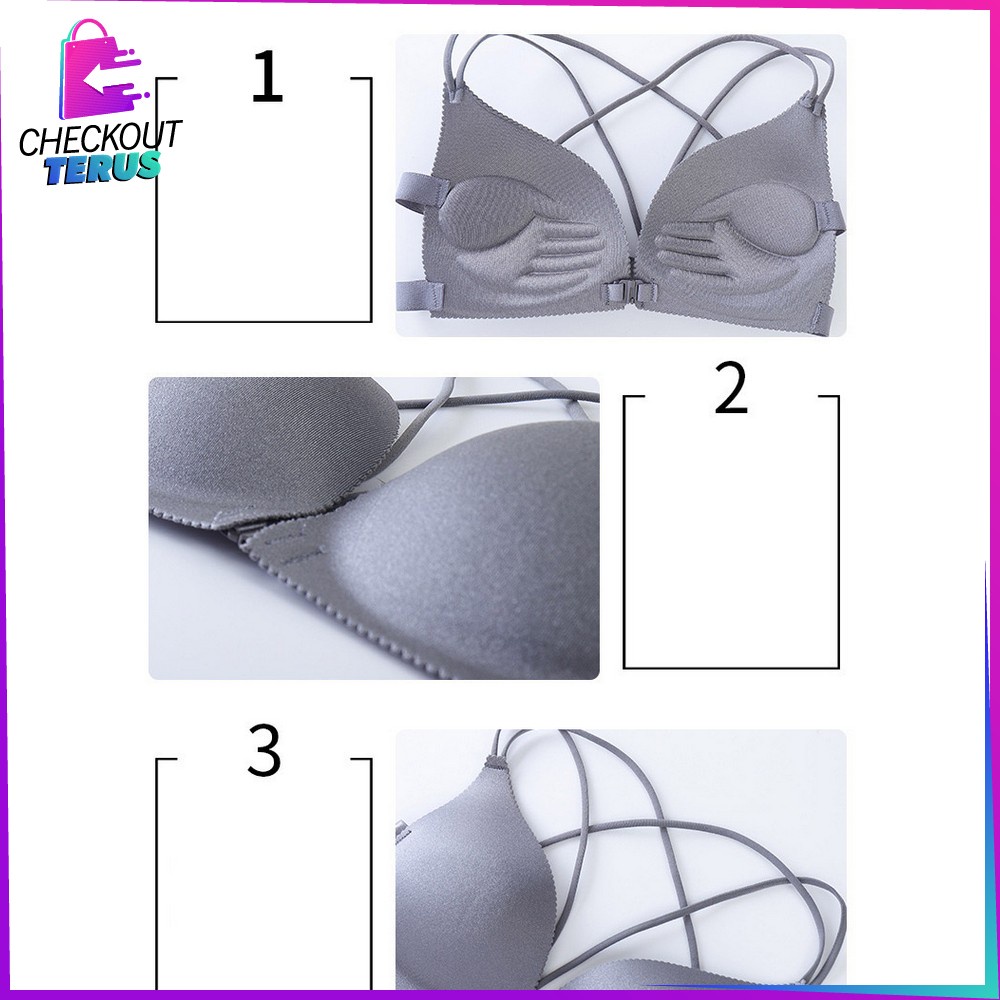 CT P64 P65 Pakaian Dalam Atasan Wanita Bra Seamless Tanpa Kawat BH Push Up Bra Kancing Depan Tanpa Kawat Bra Olahraga