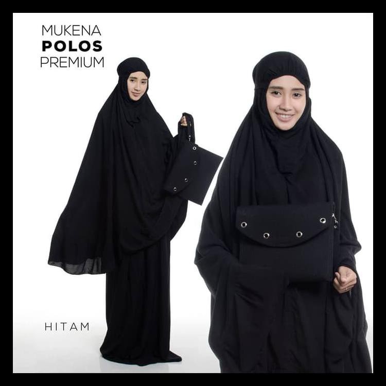 MUKENA DEWASA PREMIUM POLOS HITAM