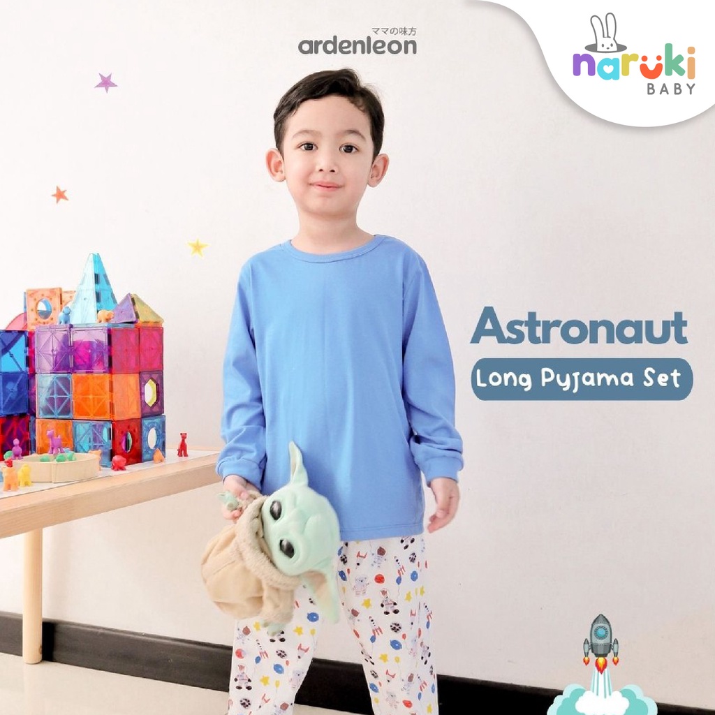 Ardenleon Long Pyjama Astronot Owl Star Kid Arden Leon Baju Tidur Anak