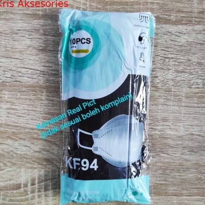 Masker KF94 4play 3D isi 10 pcs masker Korea putih hitam bagus kuat ok 90-momsnizar Kualitas Baik