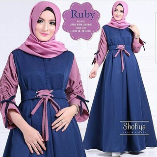  Baju  Gamis  Wanita Terbaru  Ruby Dress Syari Muslim DH 