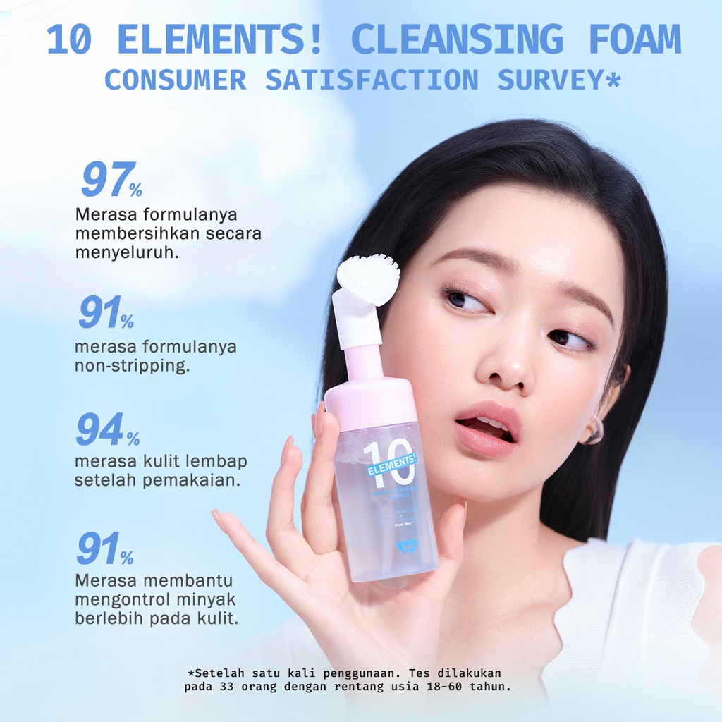 ★ BB ★ BNB Barenbliss 10 Elements! Amino Acid Rich Foam Cleanser 100ml - Sabun Cuci Muka Low pH Skin Barrier Protection