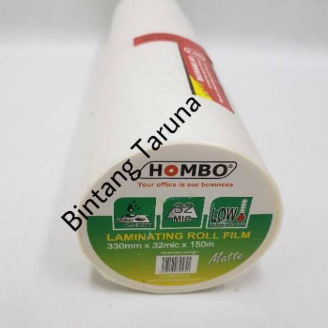 Plastik Laminasi Roll Hombo Laminating Film Roll Matte 32 mikron (330mm x 32mic x 150m)