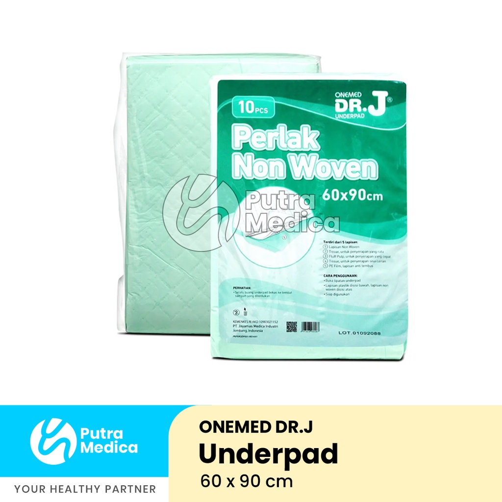 Onemed DR.J Underpad 60x90cm / Under Pad / Popok Alas / Perlak Non Woven Anti Air