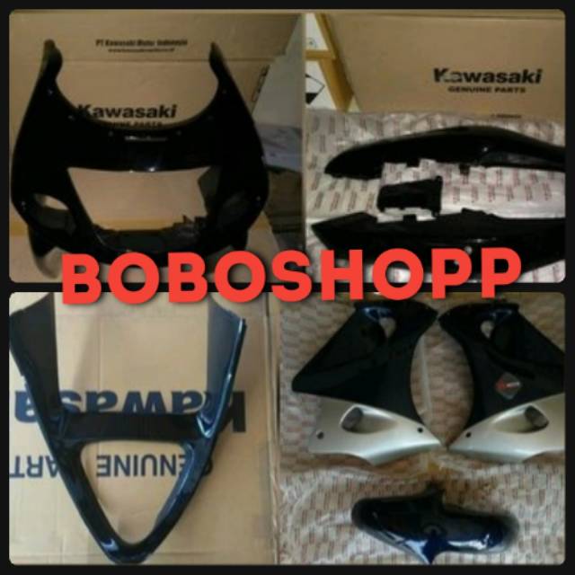 Full set cover body fering fairing Ninja RR old hitam original