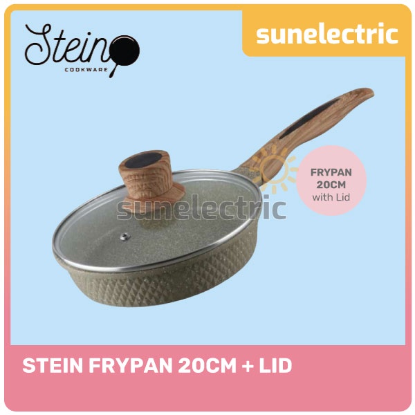 STEIN Cookware Frypan 20 cm Panci Greblon / Panci Set Penggorengan / Wajan Wok Anti Lengket + Tutup 