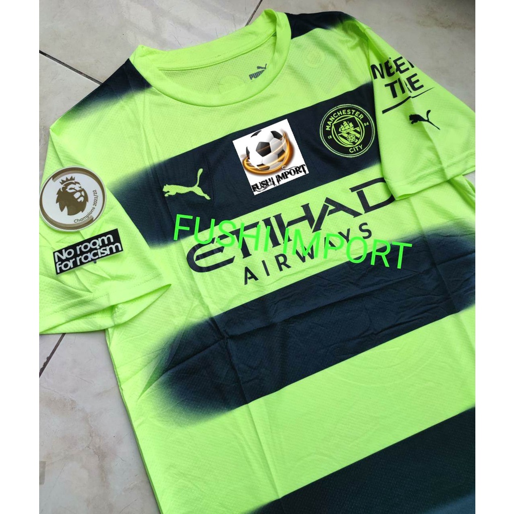 Jersey Baju Bola City 3rd Third Full Patch 2022 2023 Grade Ori