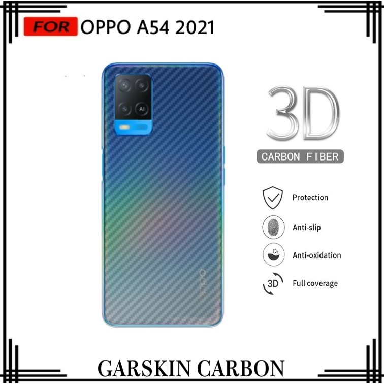 OPPO A54 ANTI GORES BELAKANG SKIN MOTIF CARBON, GARSKIN CARBON PELINDUNG BODY BELAKANG ANTI JAMUR ANTI JAMURAN