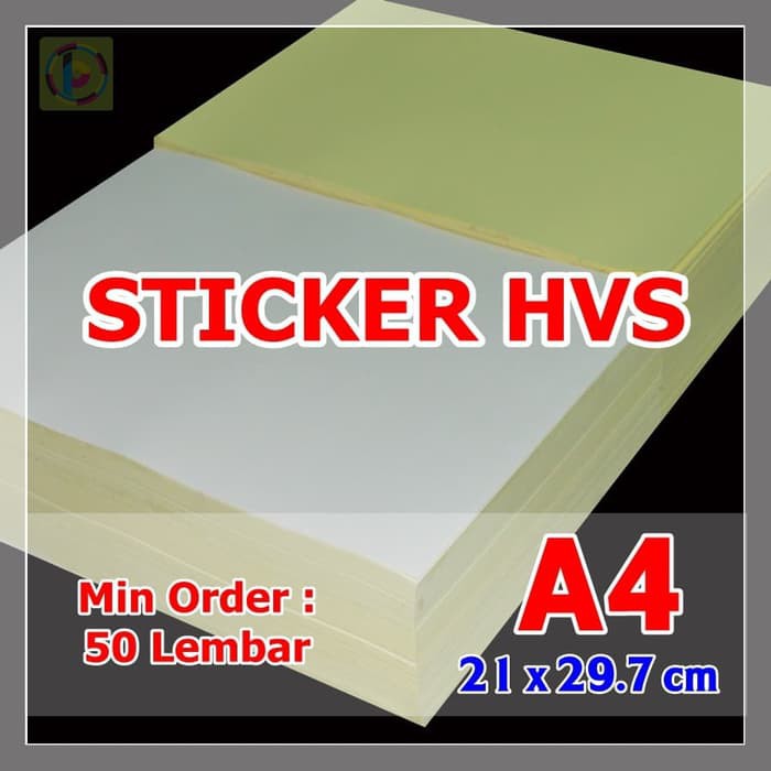 

Kertas Stiker HVS ukuran A4 (50 lembar)