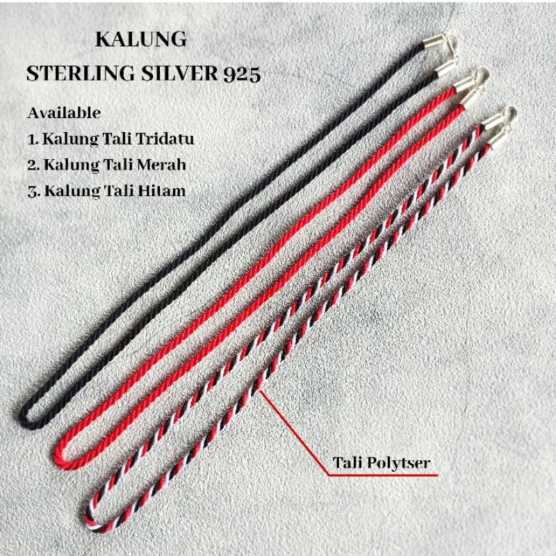 Kalung Perak Bali / Kalung Tali Merah / Kalung Tali Hitam / Kalung Tridatu Bali / Kalung Khas Bali /