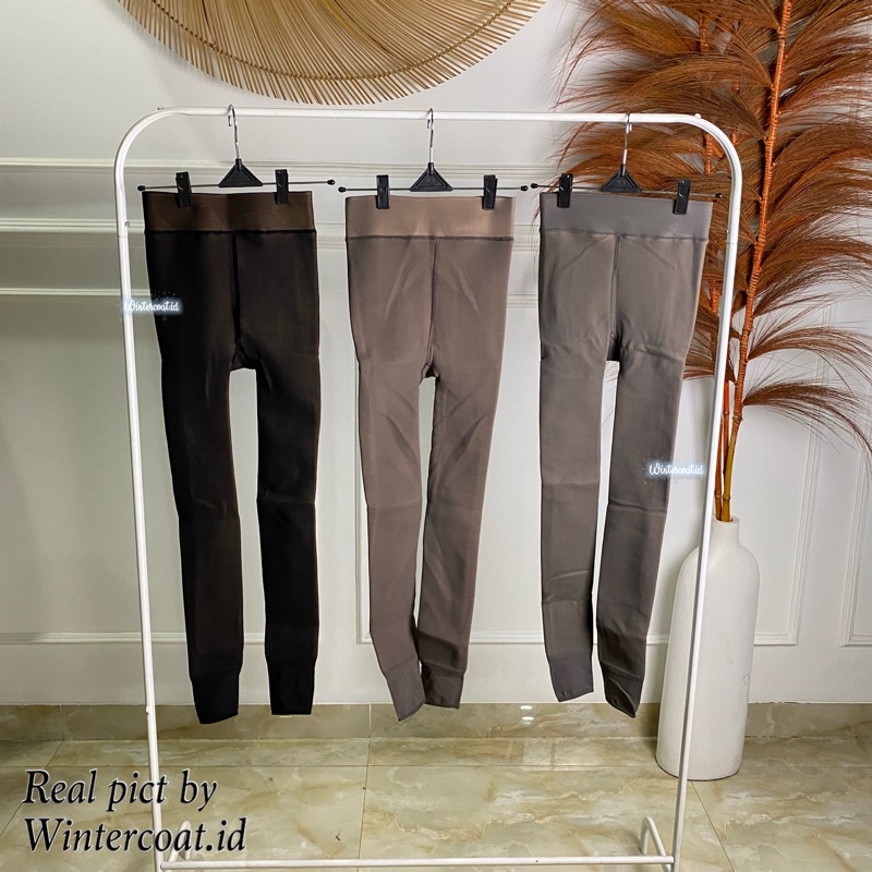 Premium Winter legging two tone stocking allsize dan bigsize jumbo 240 dan 420 gram celana musim dingin hangat tebal