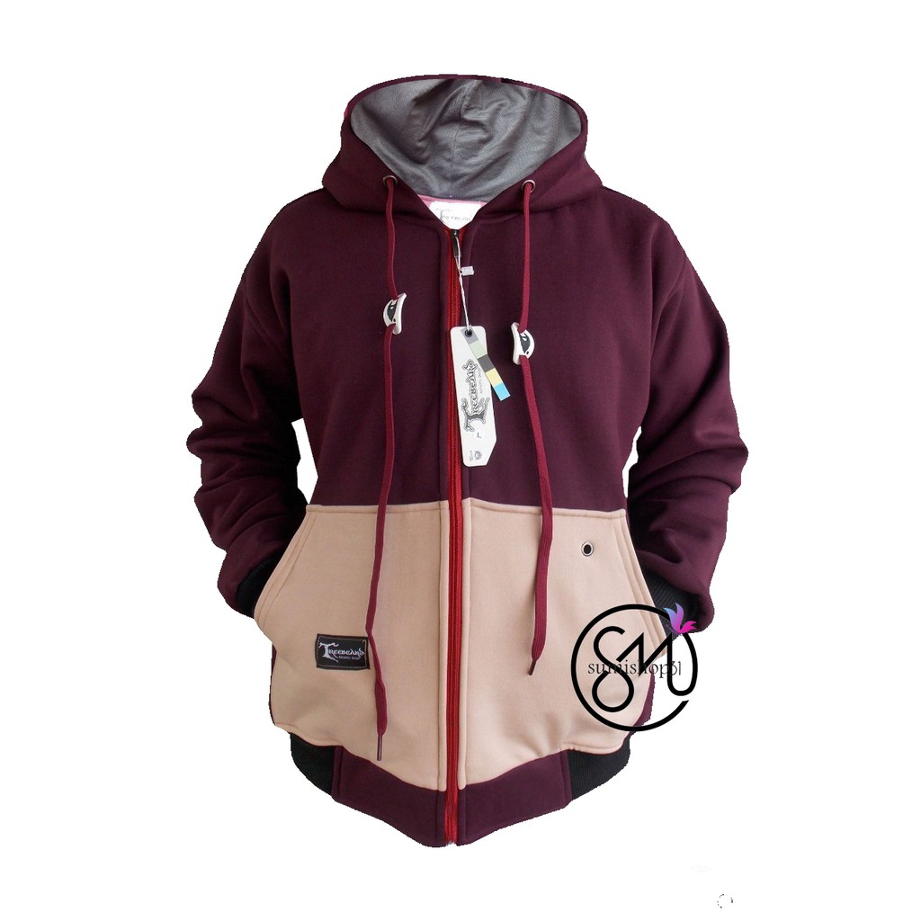 TREEBEARD JAKET HOODIE ZIPPER PRIA WANITA ORIGINAL FLEECE COMBI SWEATER ZIPPER PREMIUM