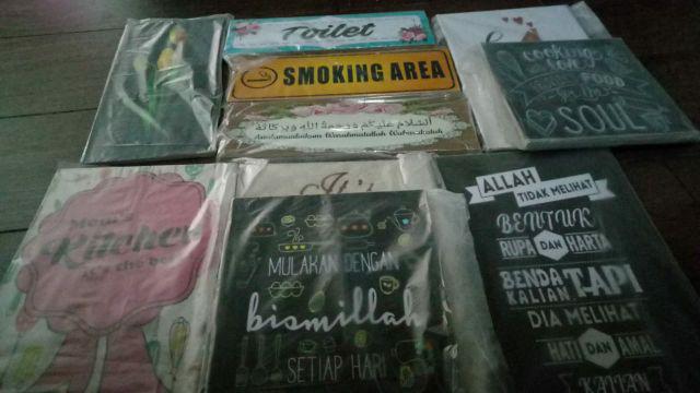 Pajangan Poster Kayu Gantungan Shabbychic Dekorasi Rumah Lafaz Salam Art