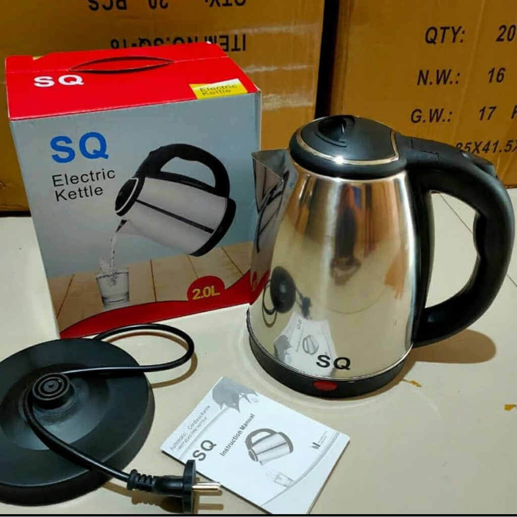 Teko Listrik SQ Stainless Steel Pemanas Air Kettle Electric