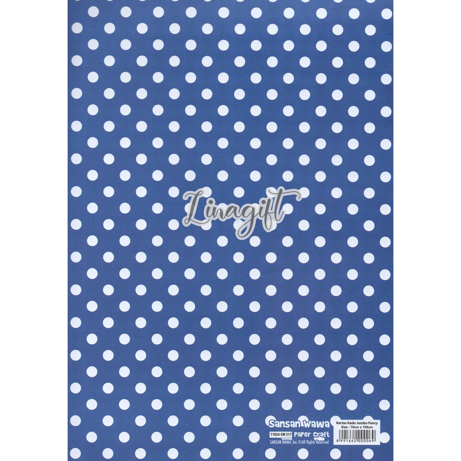 ( 5 Lembar ) JUMBO POLKADOTS - KERTAS KADO SANWA - GIFT WRAP PAPER SANSAN WAWA DOTS ONDE NETRAL VINTAGE DEWASA PINK BLUE TRIANGLE CLASSIC