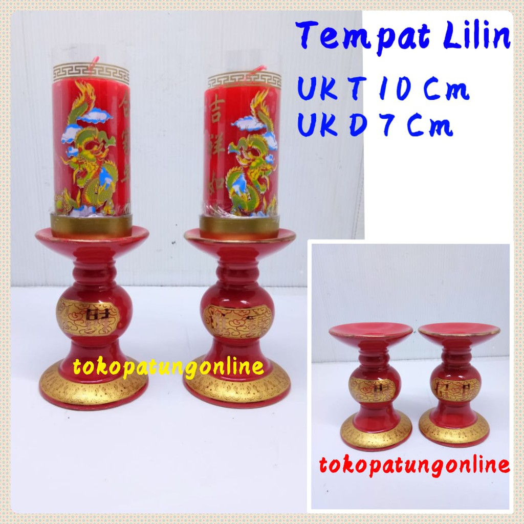 Tempat Kaki Lilin Keramik Merah T010