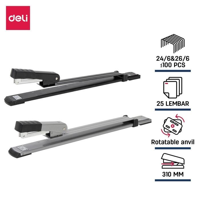 

[Cod] Deli Stapler / Staples - Jilid Buku -Long Reach Metal 25Sheets (E0334)