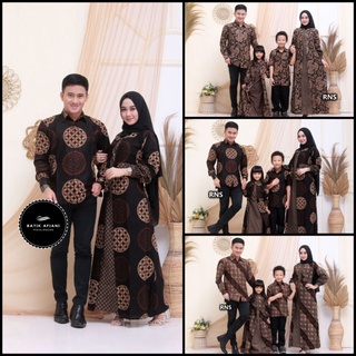 Image of Batik Couple Keluarga Gamis Busui Motif Prasasti Batik Keluarga Seragam