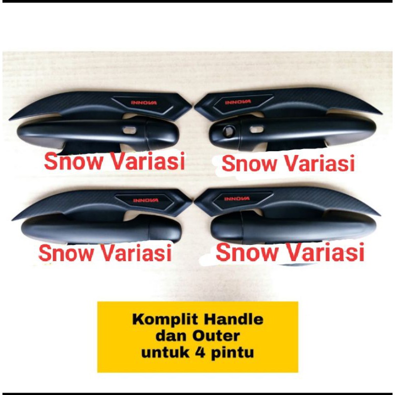 PAKET ALL NEW INNOVA LENGKAP COVER HANDLE DAN OUTER LUXURY BLACK DOFF