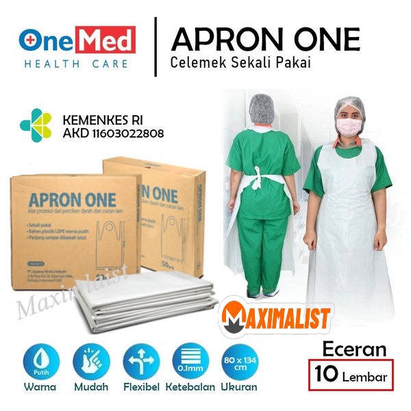 Apron Onemed - Apron One - Apron Plastik - Apron Anti Air - Apron Celemek Plastik - Apron Plastik Ce
