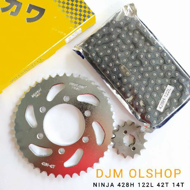 Gear Set Fukukawa Ninja 150R Rantai 428H-122L-42T-14T