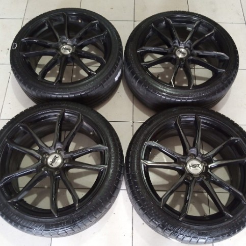 Paket Velg Ban Bekas Hsr wheel FG TUAL Ring 19X8,5 Lubang 5X114,3 ET45 plus BAN 235 40 R19