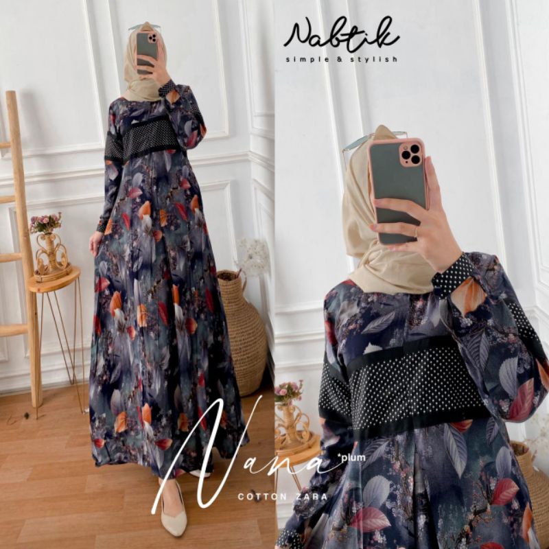 GAMIS MOTIF TERBARU ORI BY NABTIK NANA DRESS MAXY