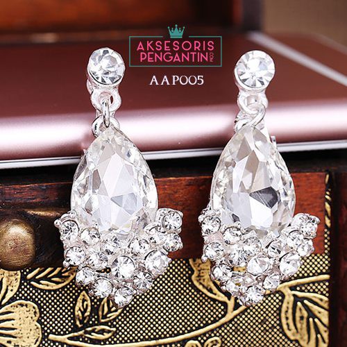 [PRODUK TERLARIS] AKSESORIS PENGANTIN ANTING ANTING WANITA HIASAN WEDDING AAP005