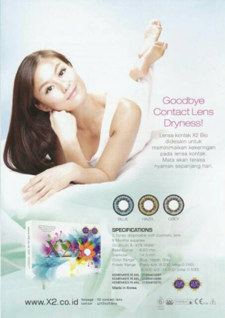 softlens warna x2 bio color lembut untuk mata sensitif ready minus